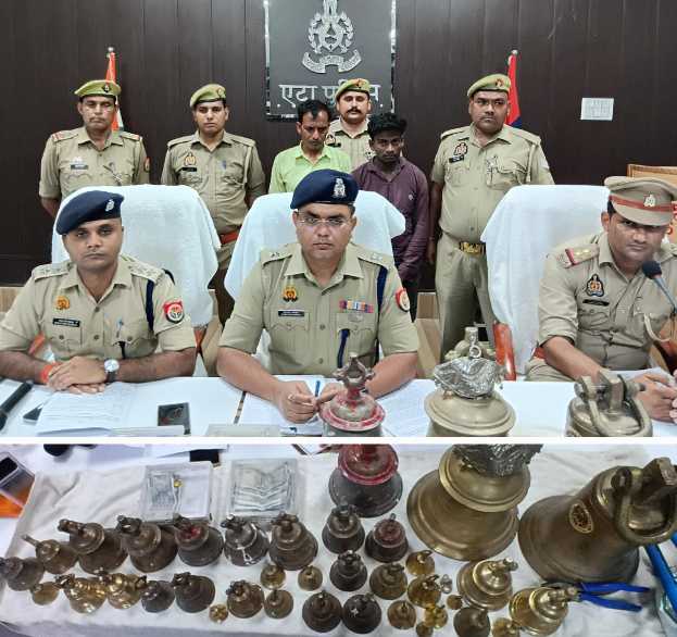 मंदिरों में घंटा चोरी करने वाले अंतरजनपदीय गिरोह का पर्दाफाश