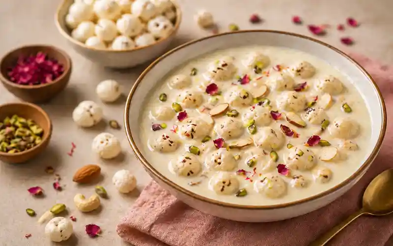 Makhana Kheer Recipe, Makhana Kheer, Sawan 2026, Sawan Bhog, Shiv Bhog, Mahadev, Fasting Recipe, Vrat Recipe, सावन, मखाने की खीर, भगवान शिव, प्रसाद रेसिपी